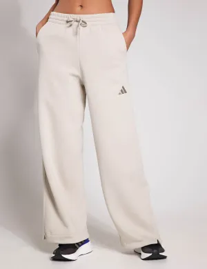 ALL SZN Fleece Loose Wide-Leg Pants - Wonder Alumina