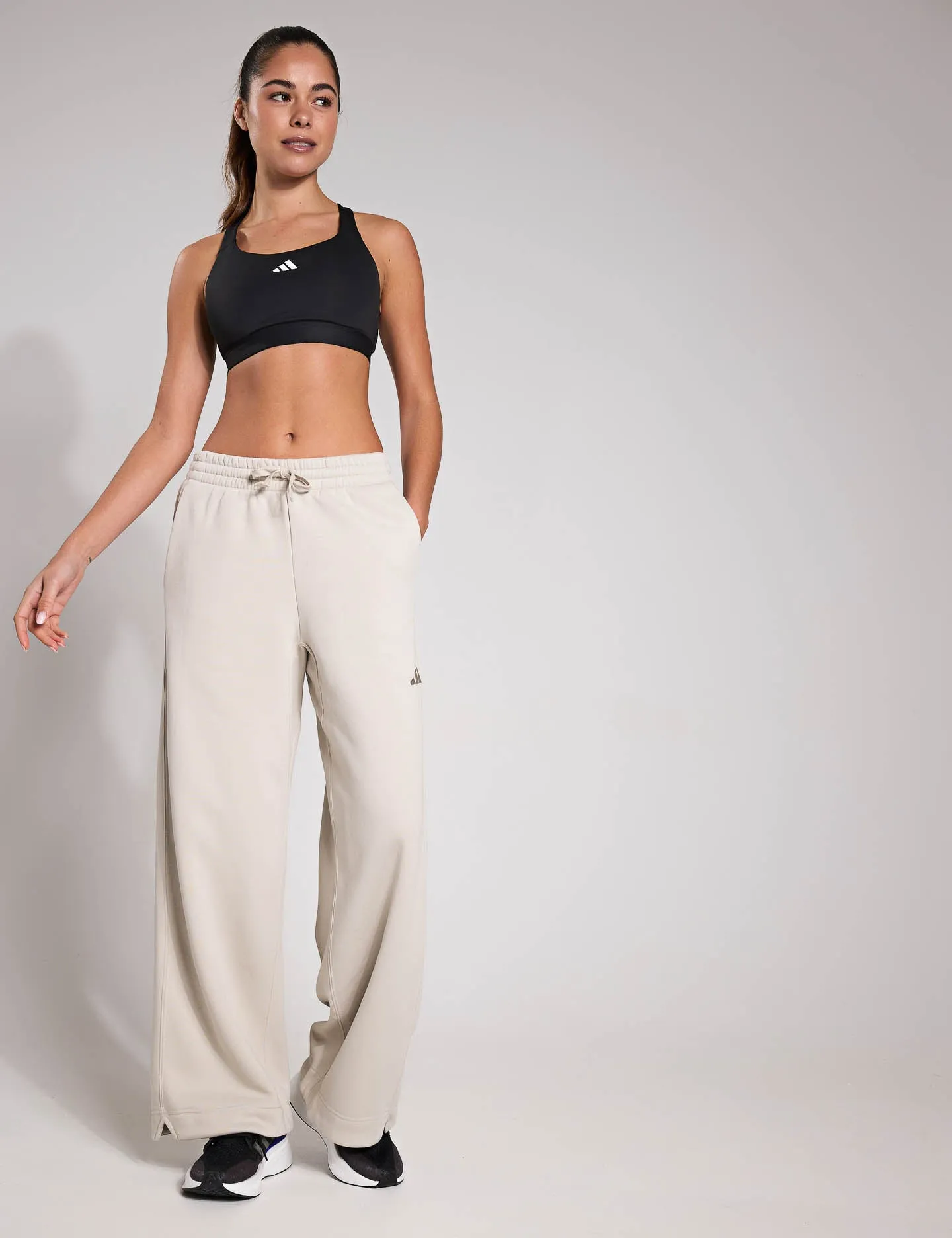 ALL SZN Fleece Loose Wide-Leg Pants - Wonder Alumina