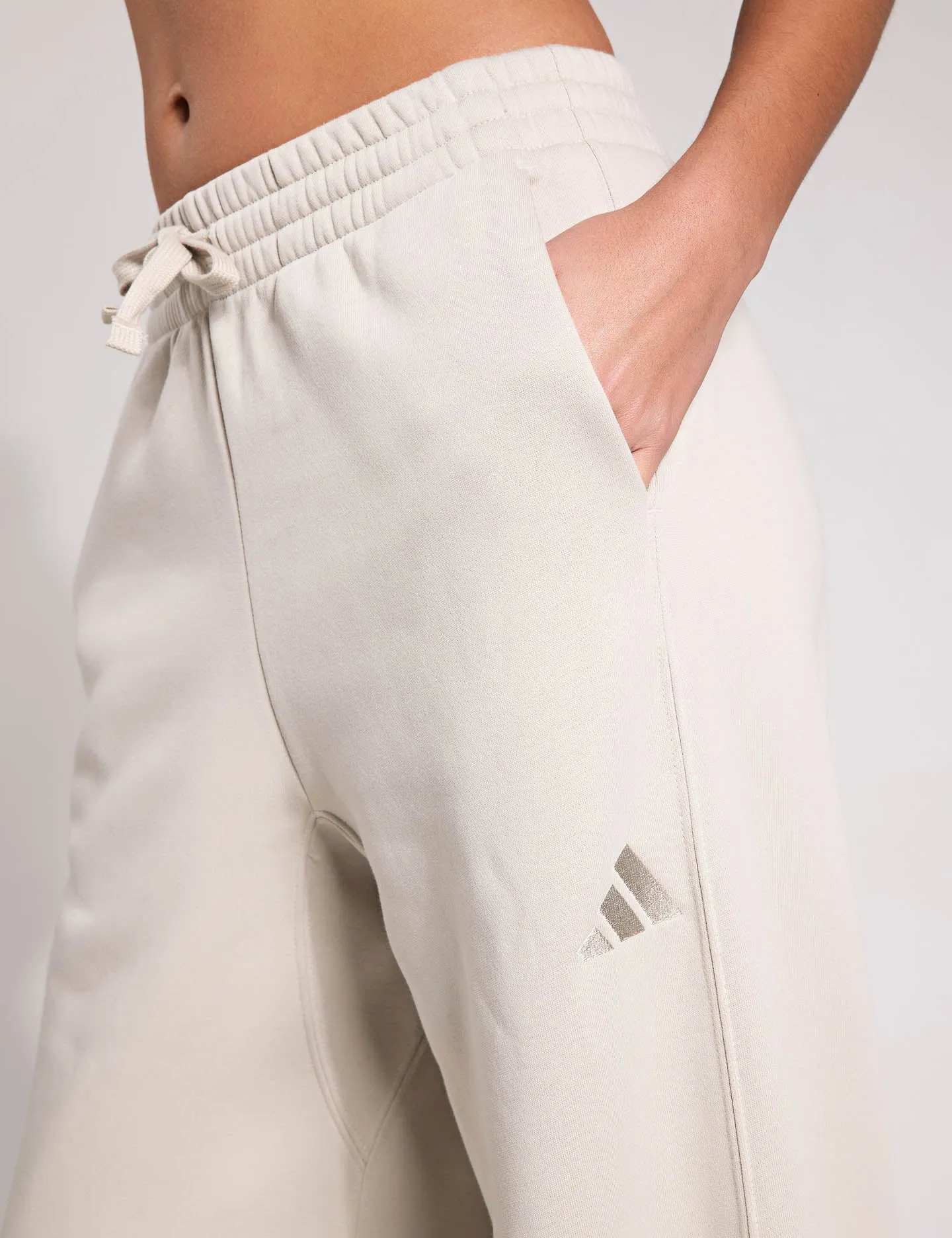 ALL SZN Fleece Loose Wide-Leg Pants - Wonder Alumina
