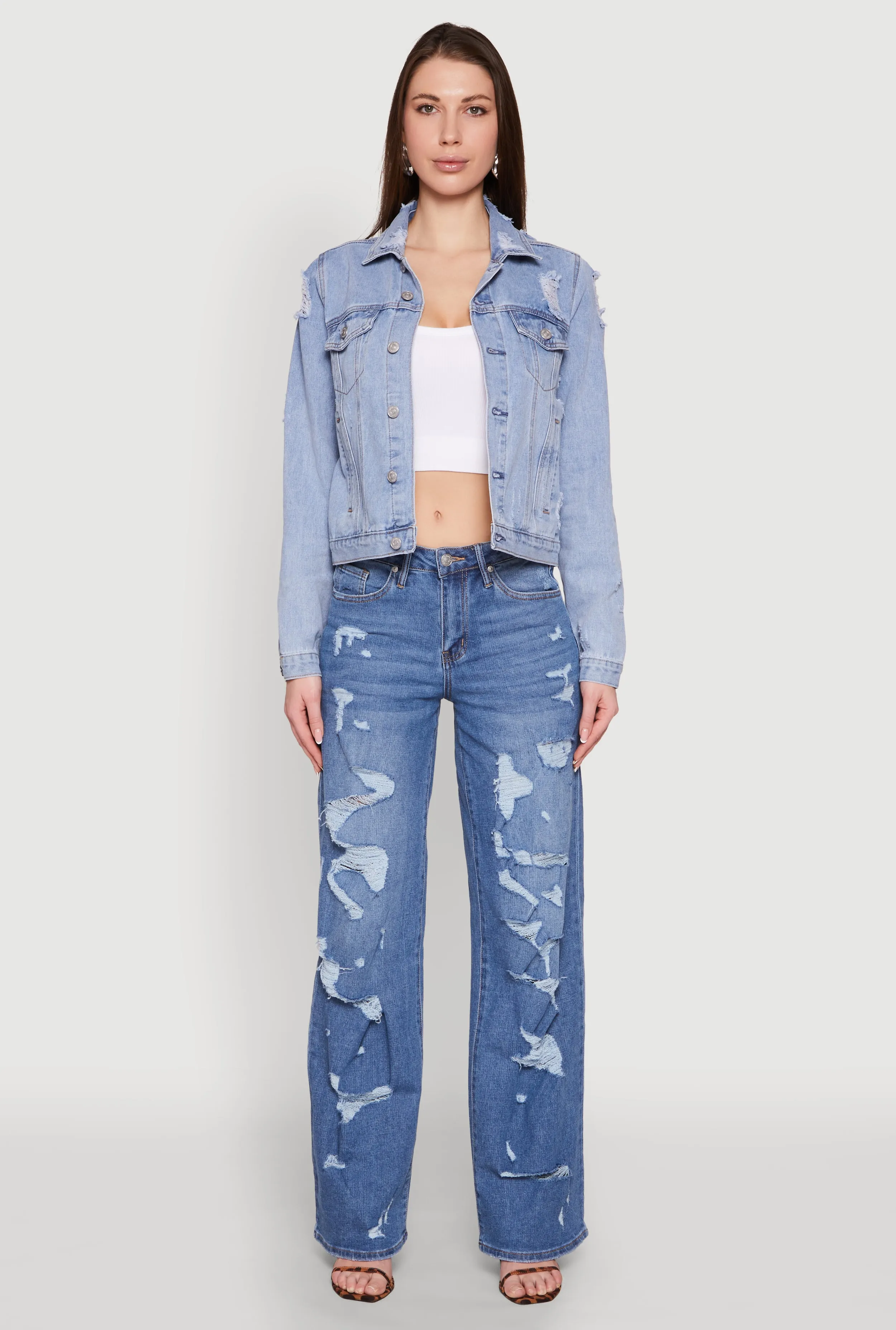 Almost Famous Distressed Jean Jacket