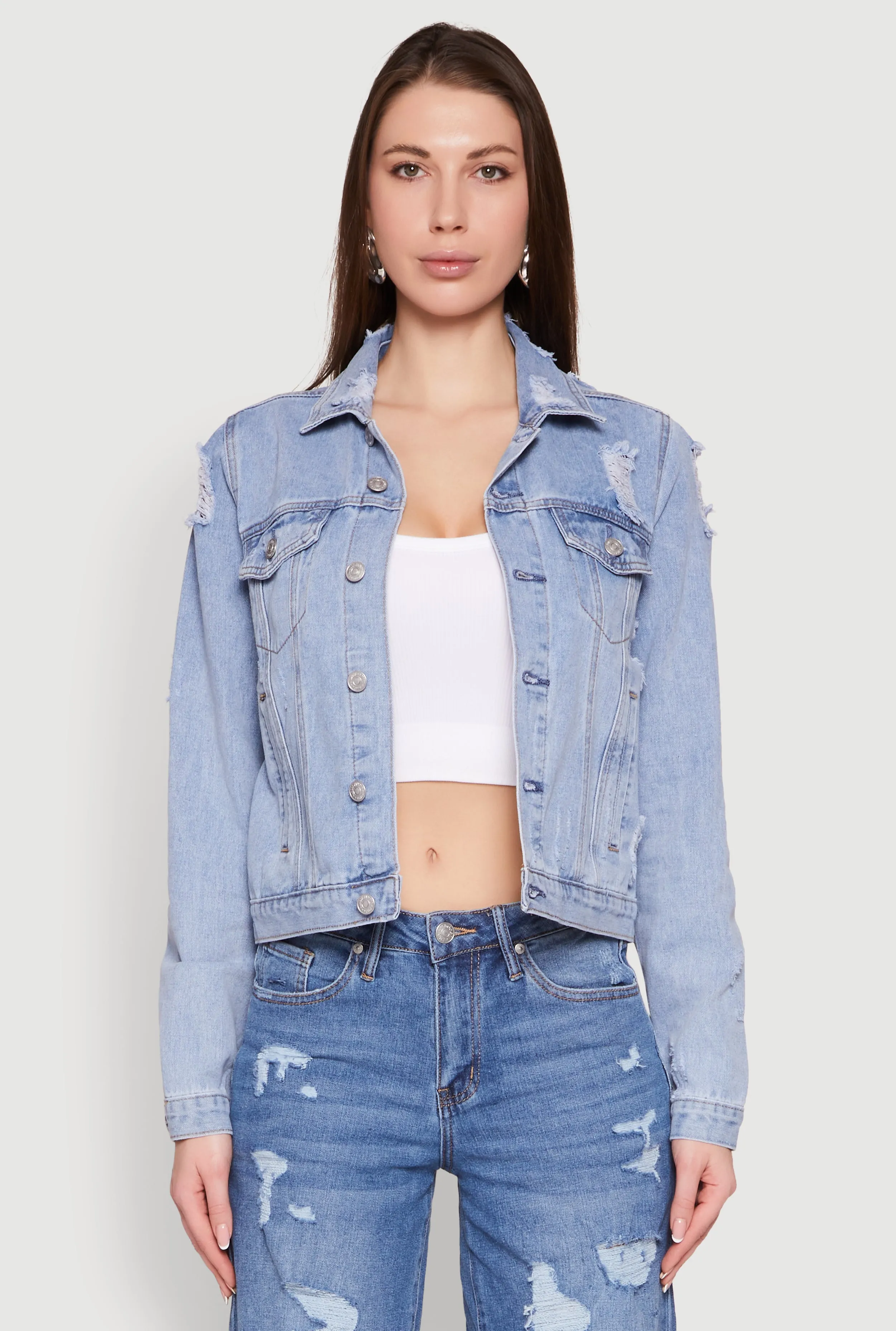 Almost Famous Distressed Jean Jacket