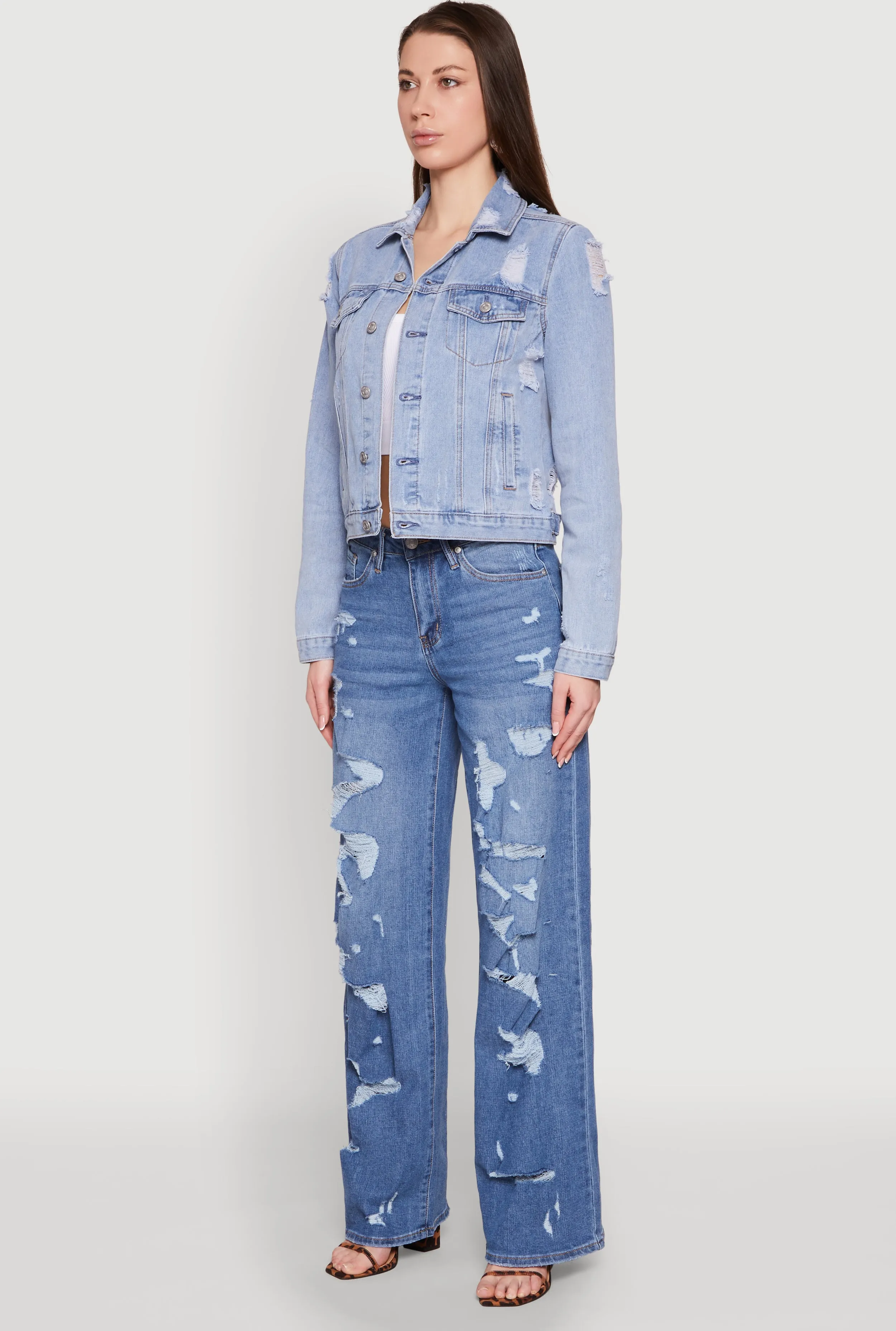Almost Famous Distressed Jean Jacket