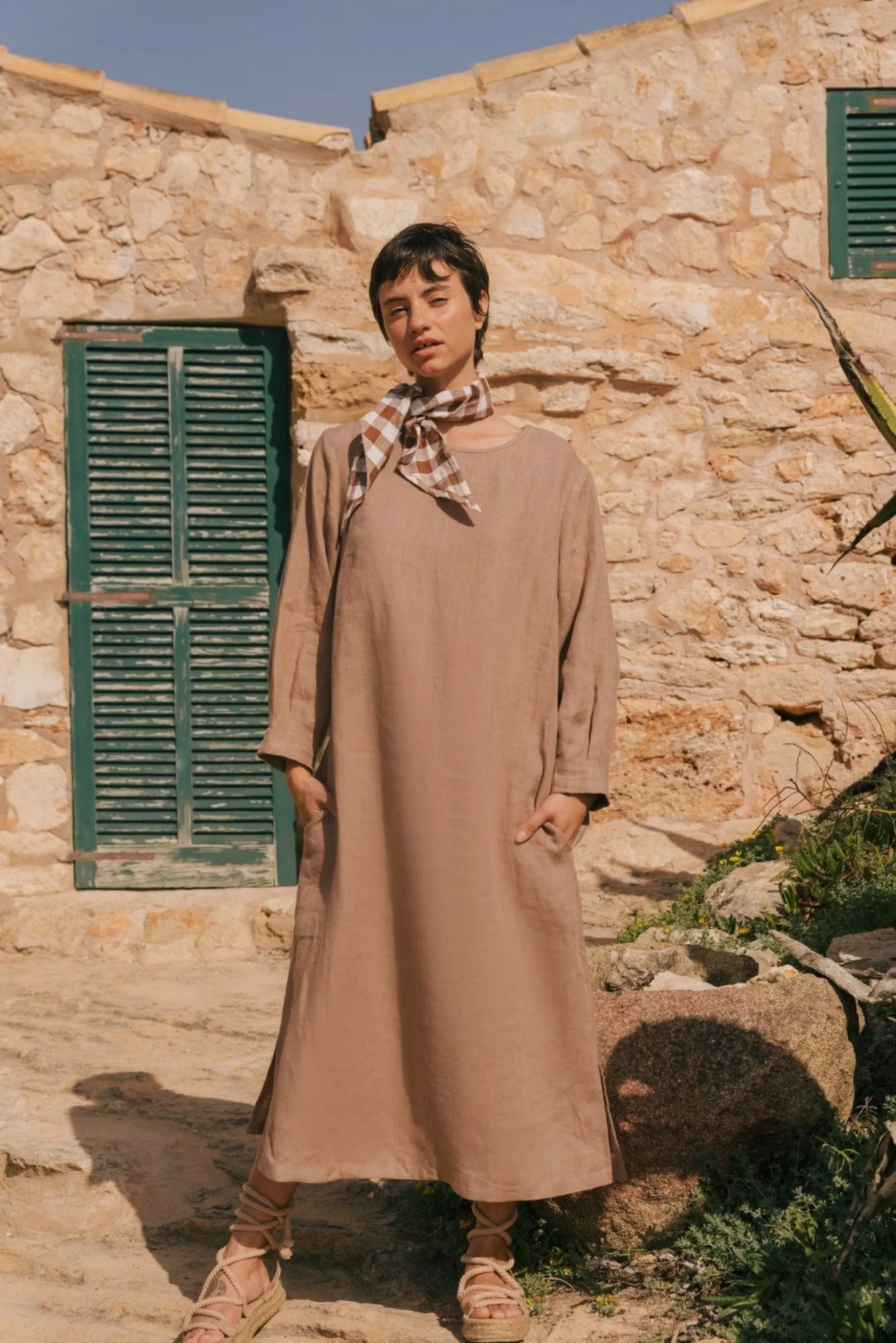 Amalia Women's Linen Long-length Dress | Multiple Colours