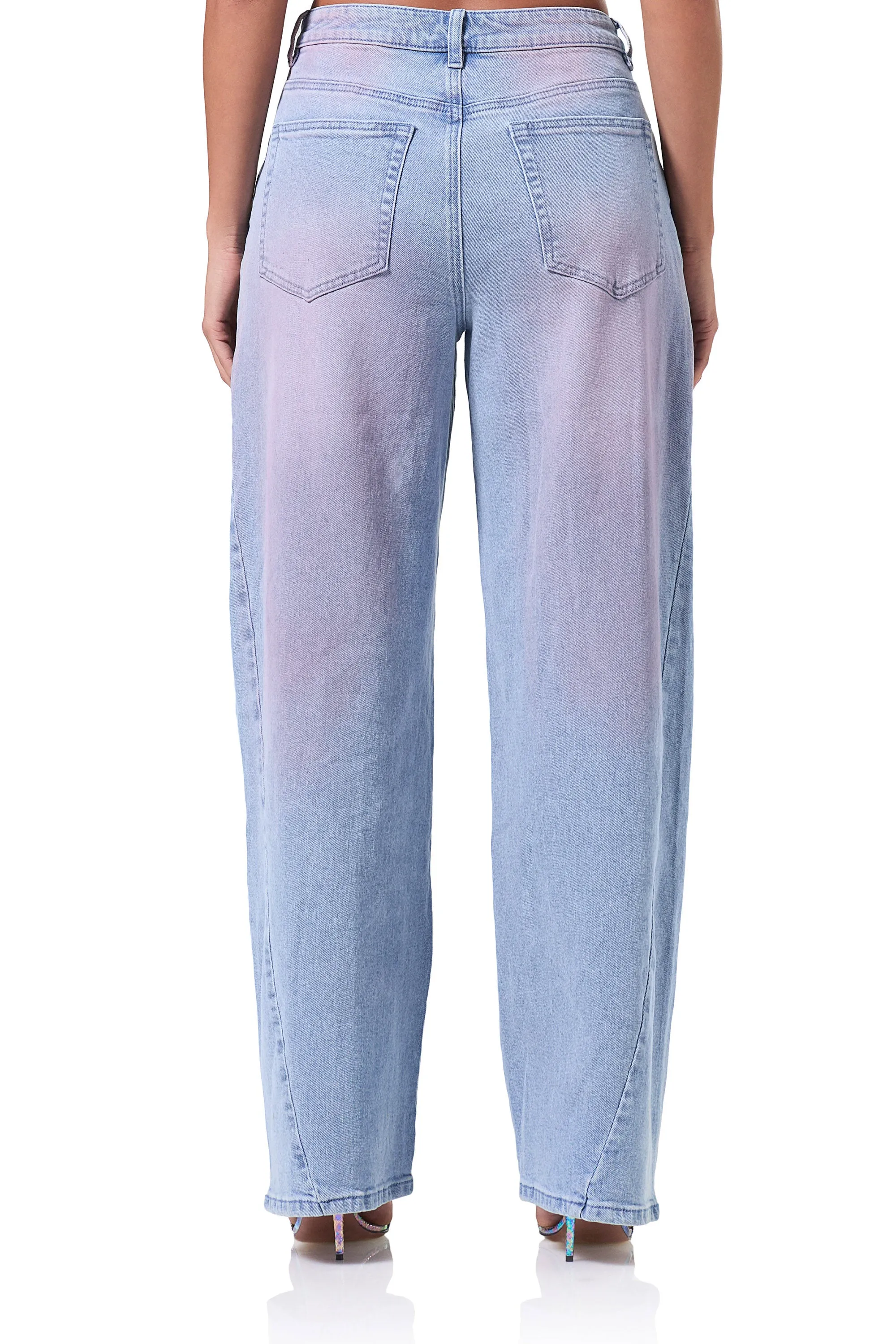 Archer Barrel Pant - Blue Pink Wash