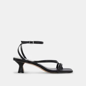 BAYLOR HEELS BLACK LEATHER - re:vita