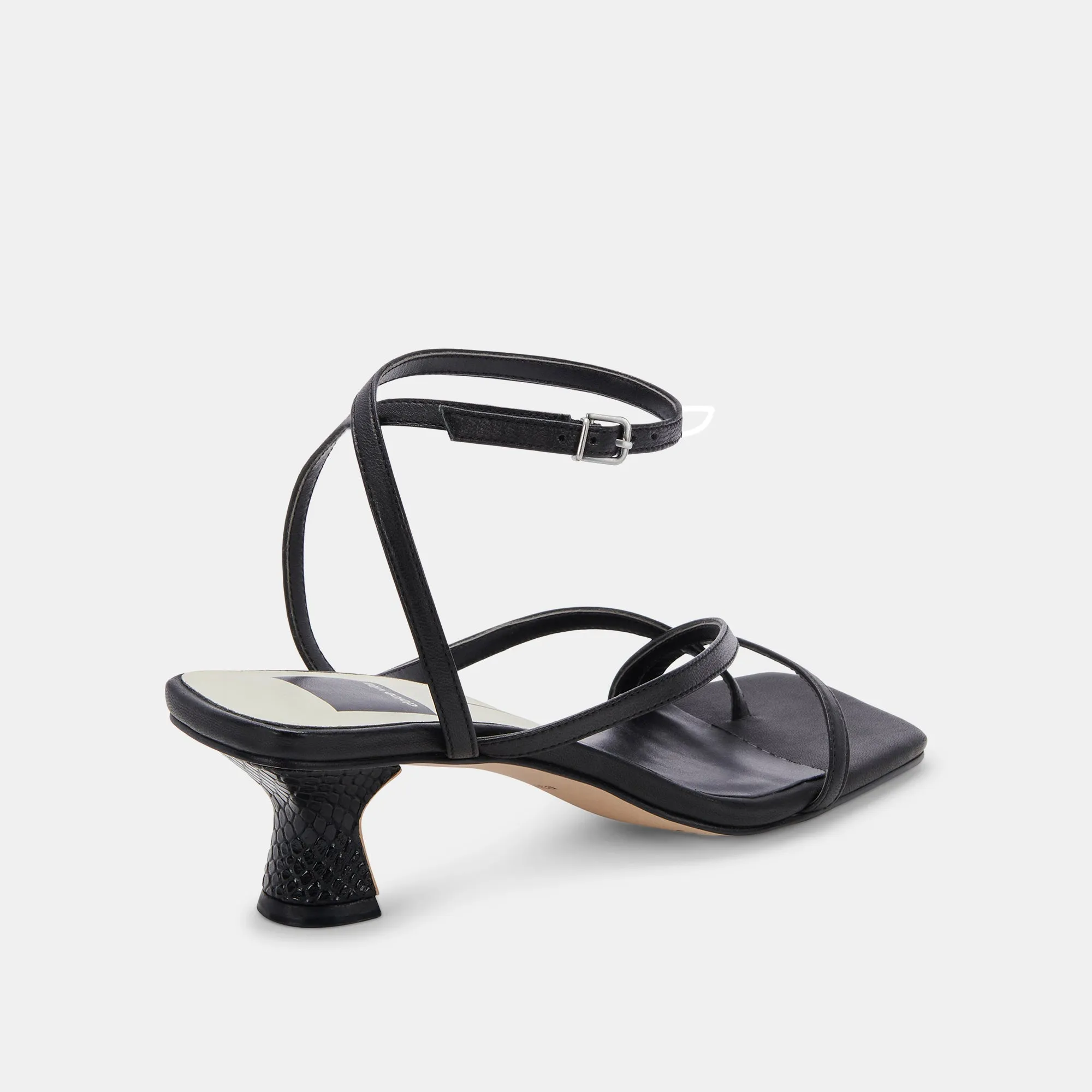 BAYLOR HEELS BLACK LEATHER - re:vita