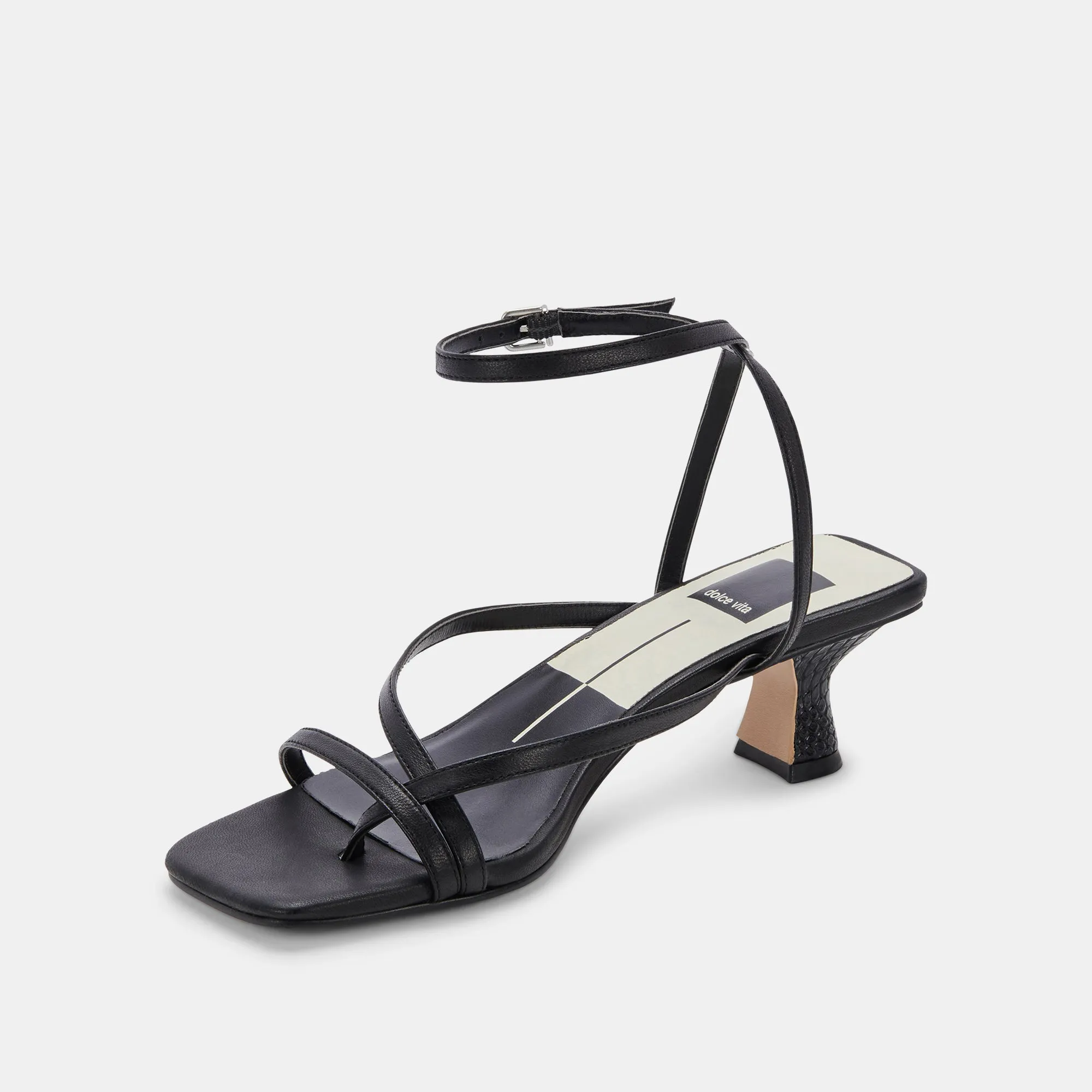 BAYLOR HEELS BLACK LEATHER - re:vita
