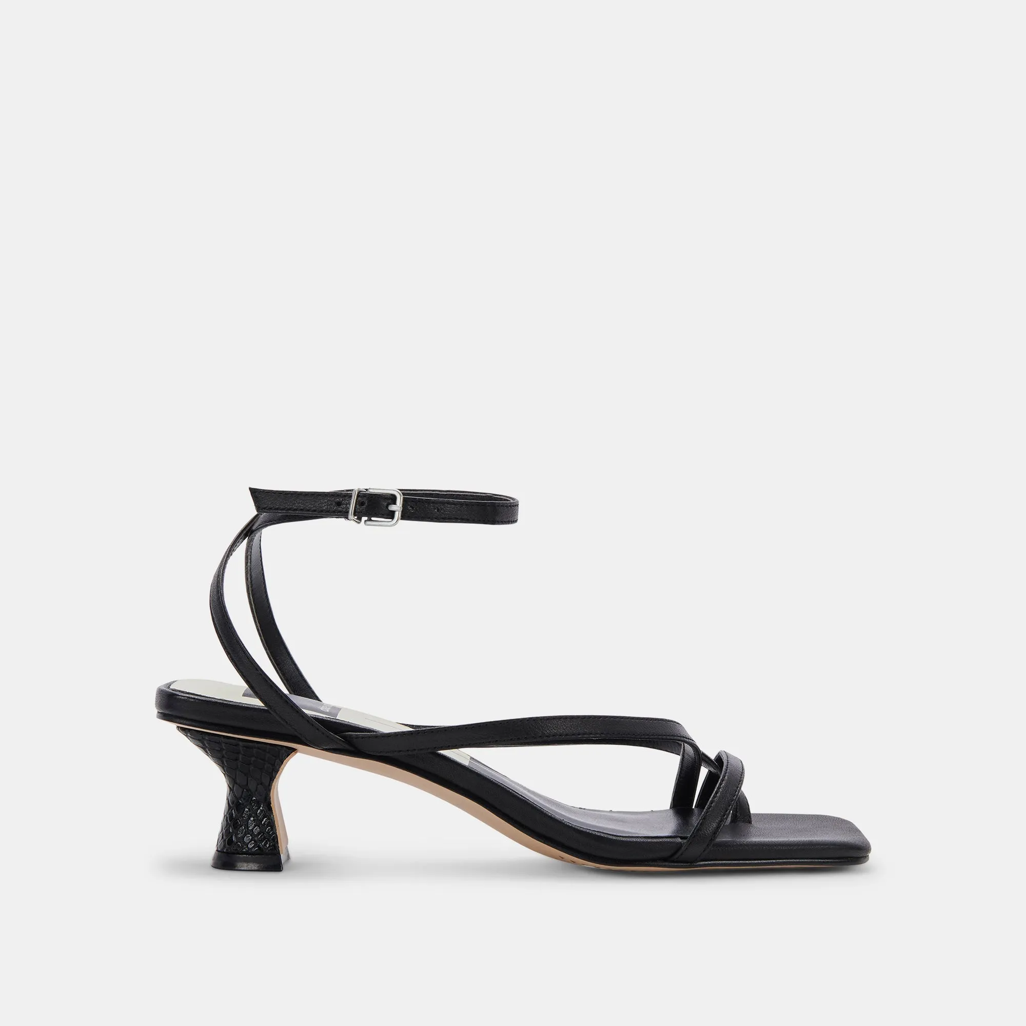 BAYLOR HEELS BLACK LEATHER - re:vita