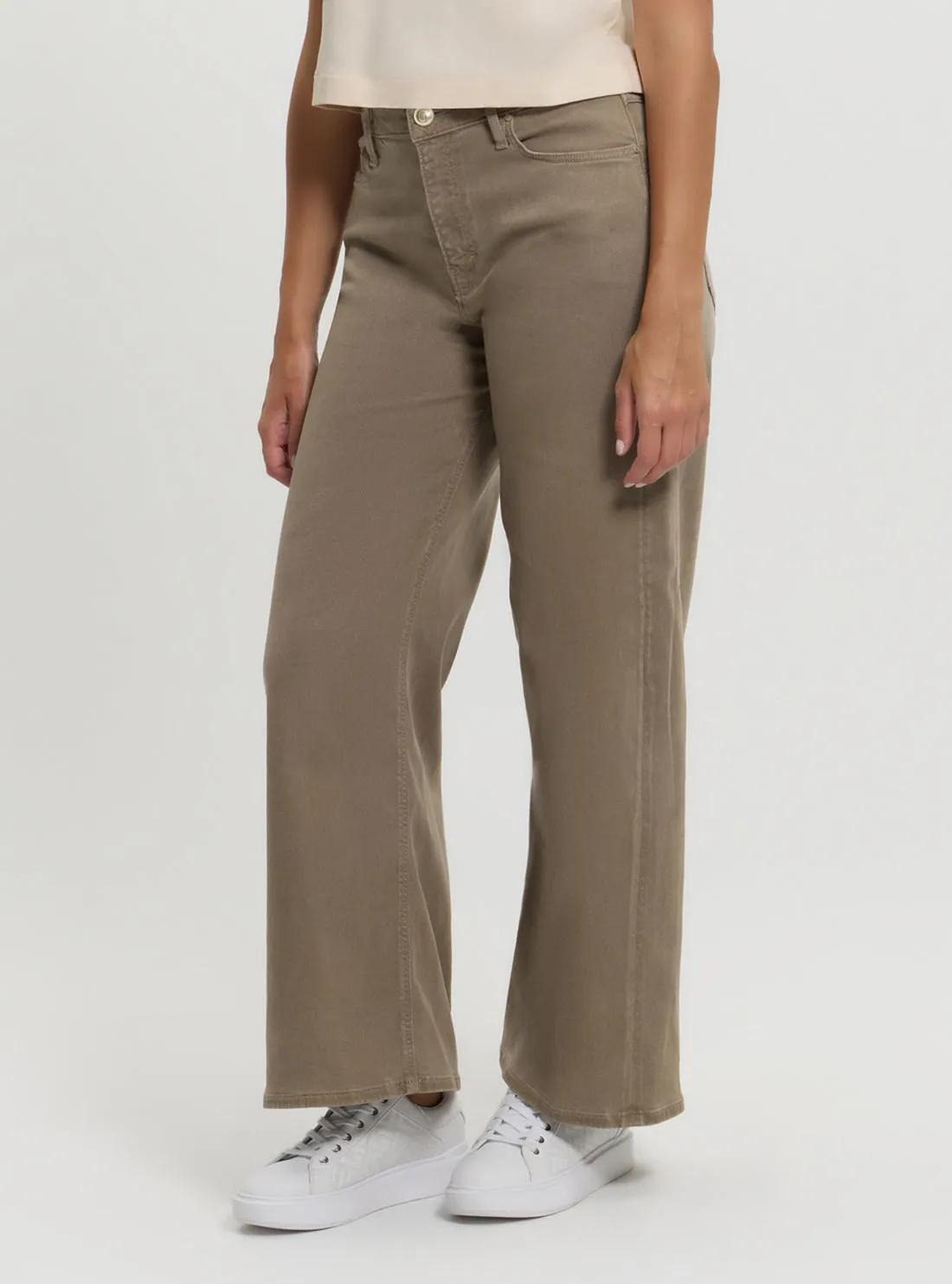 Beige Bellflower Wide Leg Pants