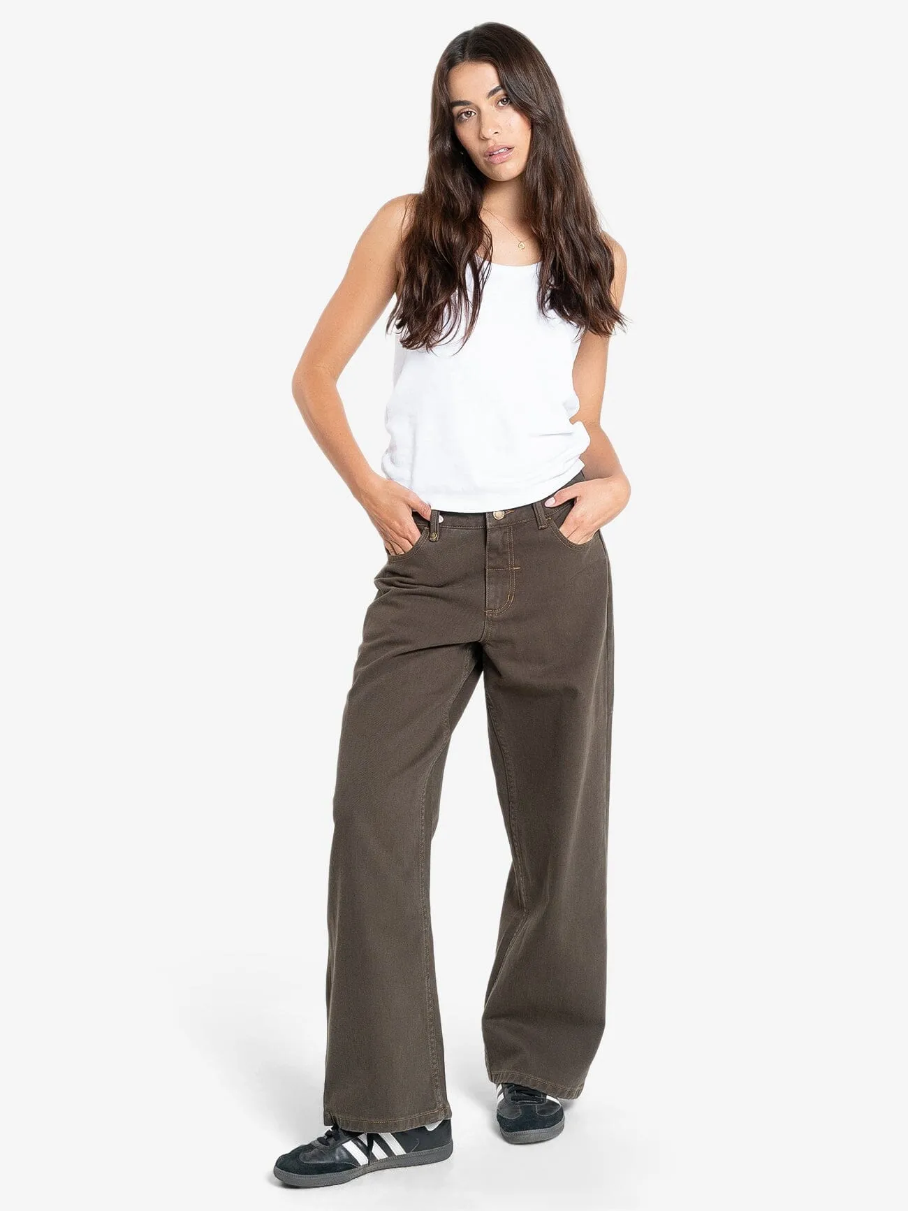 Billie Low Baggie Jean - Smokey Taupe