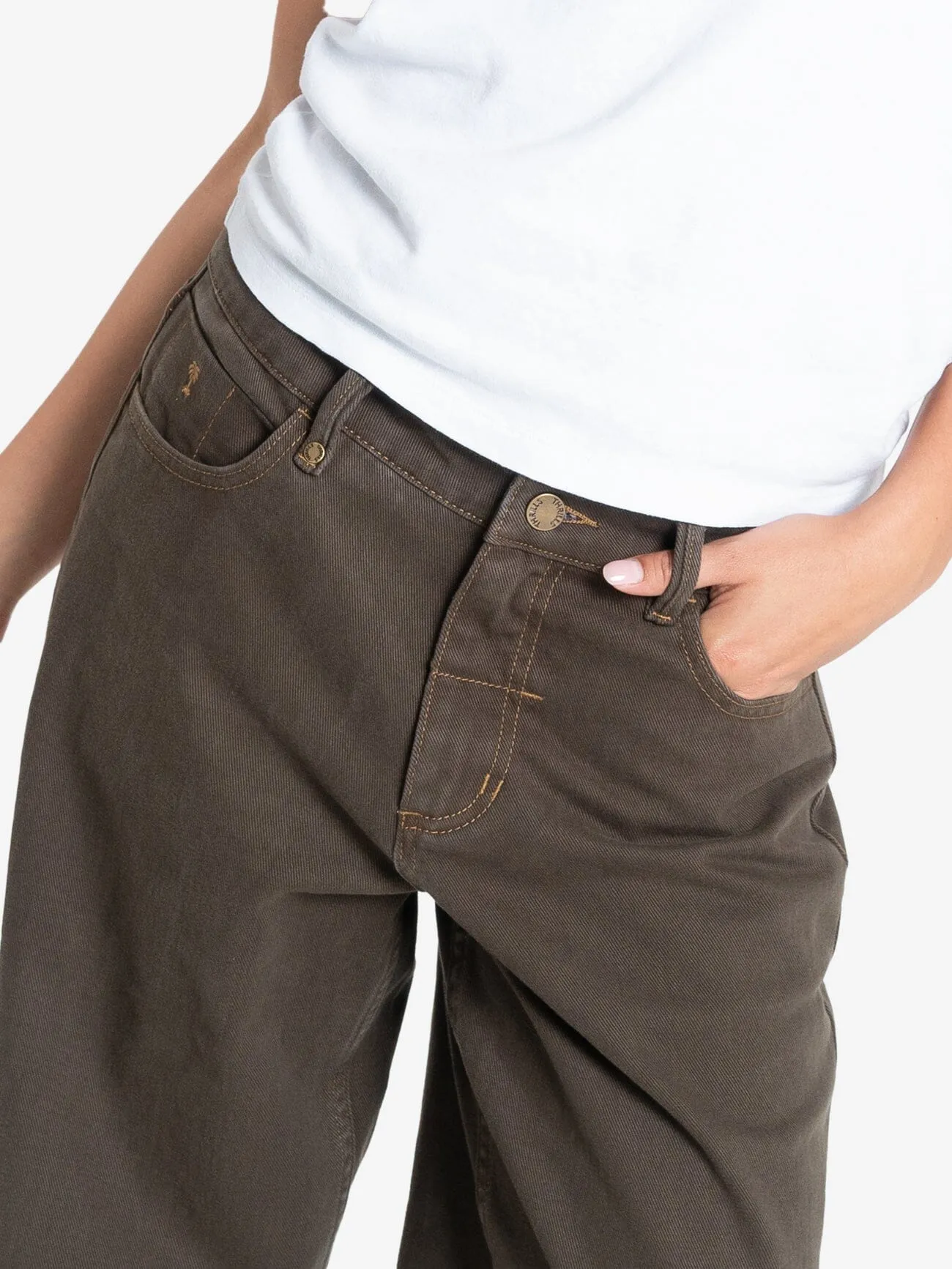 Billie Low Baggie Jean - Smokey Taupe