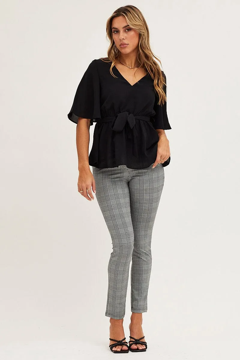 Black Bell Sleeve Top