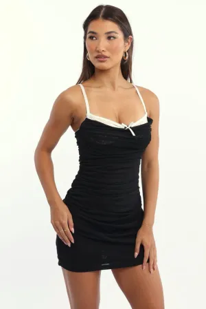 Black Bodycon Dress Mesh Mini