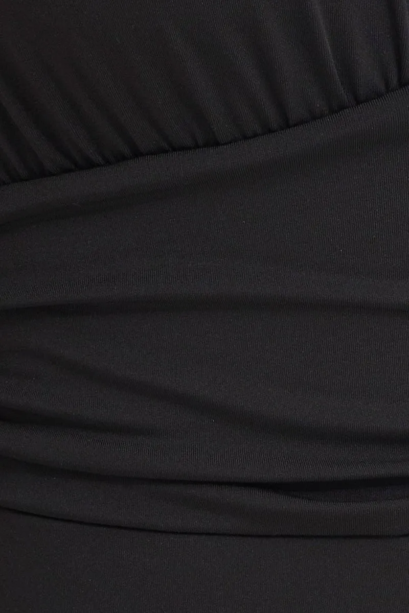 Black Bodysuit Puff Sleeve