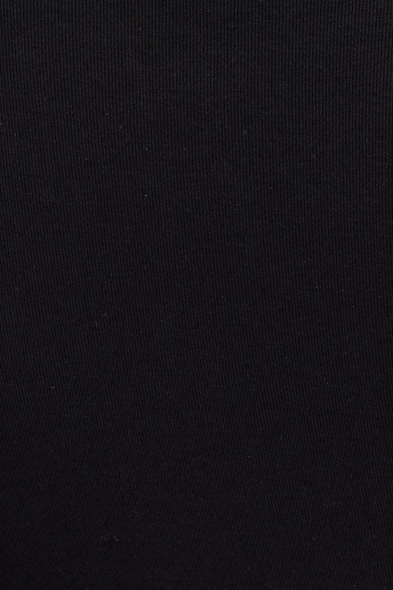 Black Bodysuit Sleeveless Crew Neck