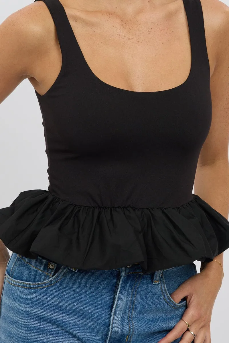 Black Bubble Top Sleeveless