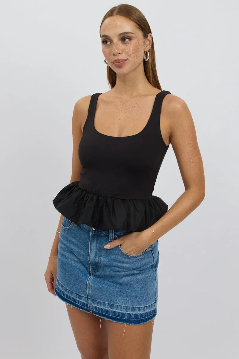 Black Bubble Top Sleeveless