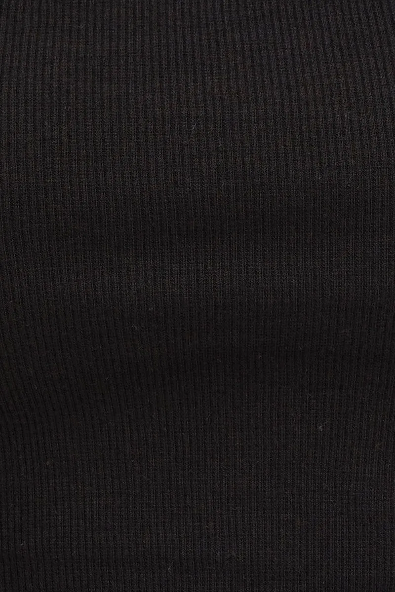 Black Crop Singlet Top