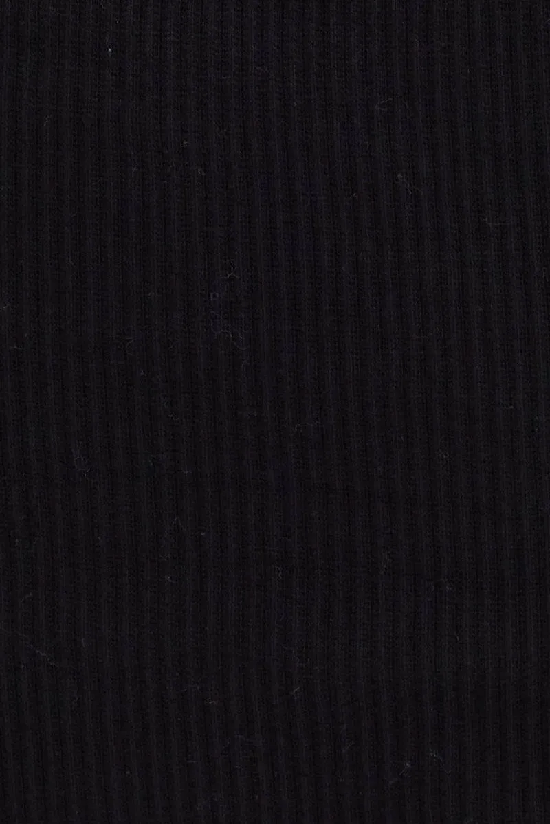 Black Crop Tank Top Crew neck