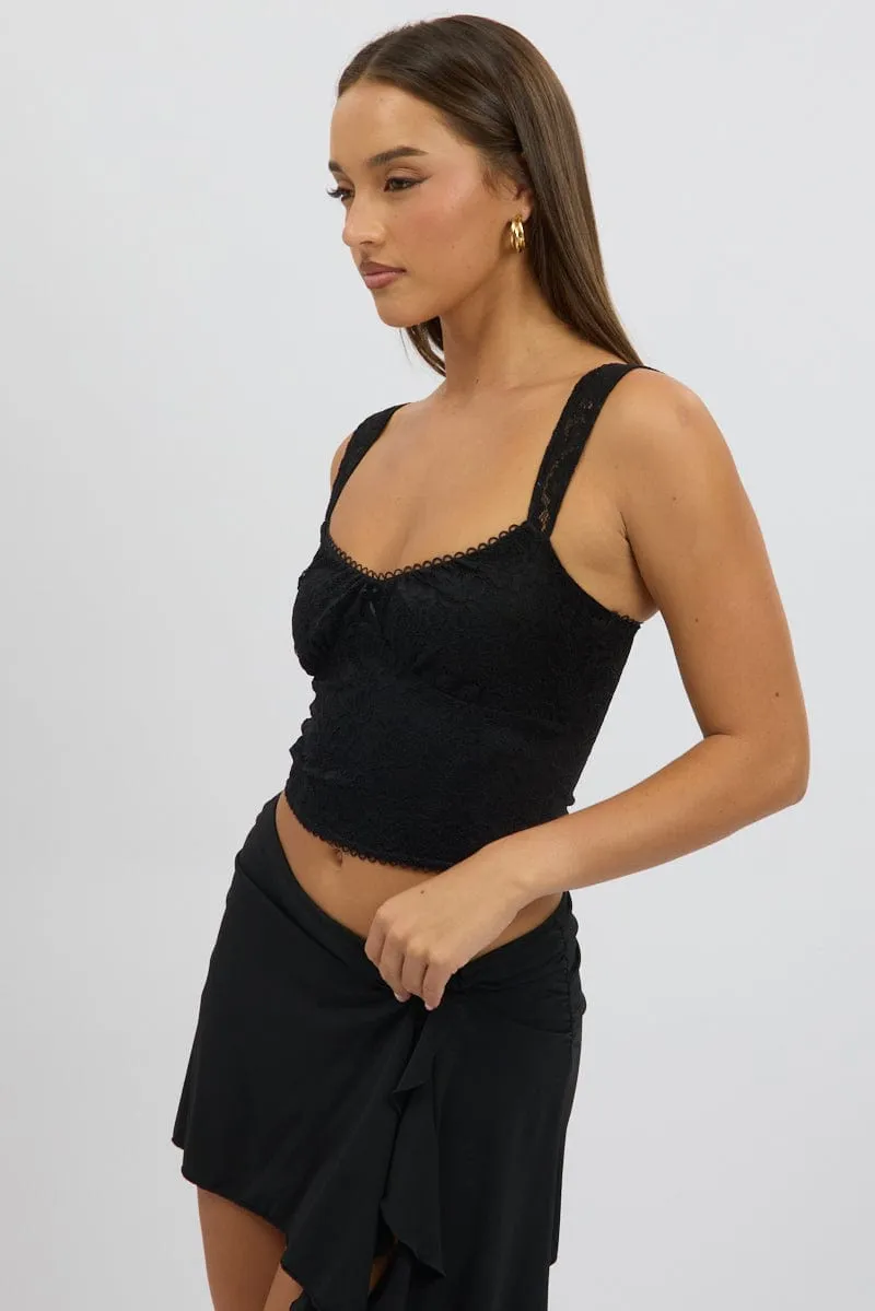 Black Lace Top Sleeveless