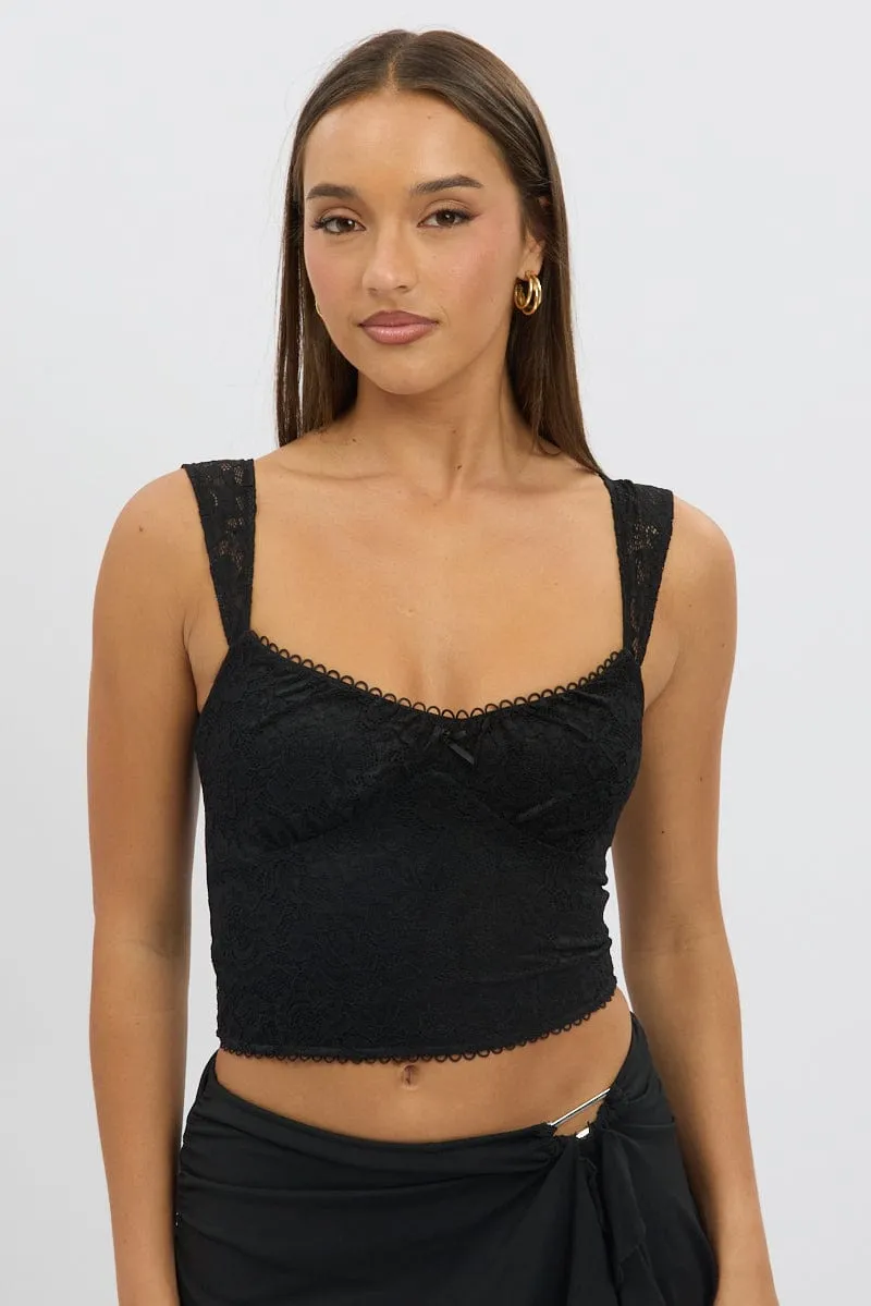 Black Lace Top Sleeveless