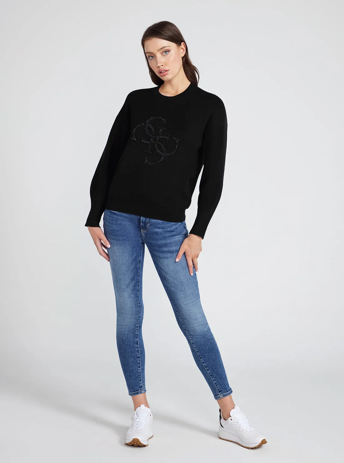 Black Long Sleeve Leonor Logo Jumper