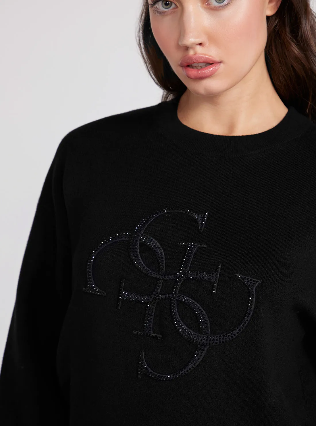 Black Long Sleeve Leonor Logo Jumper