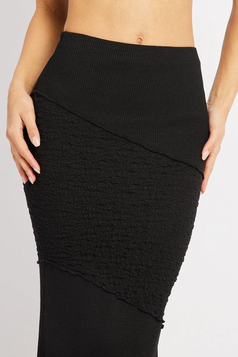 Black Midi Skirt Texture