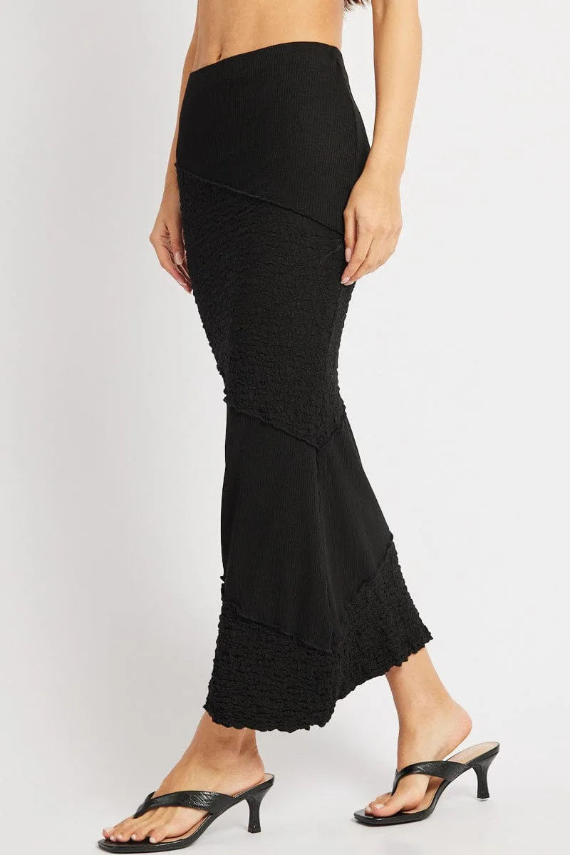Black Midi Skirt Texture