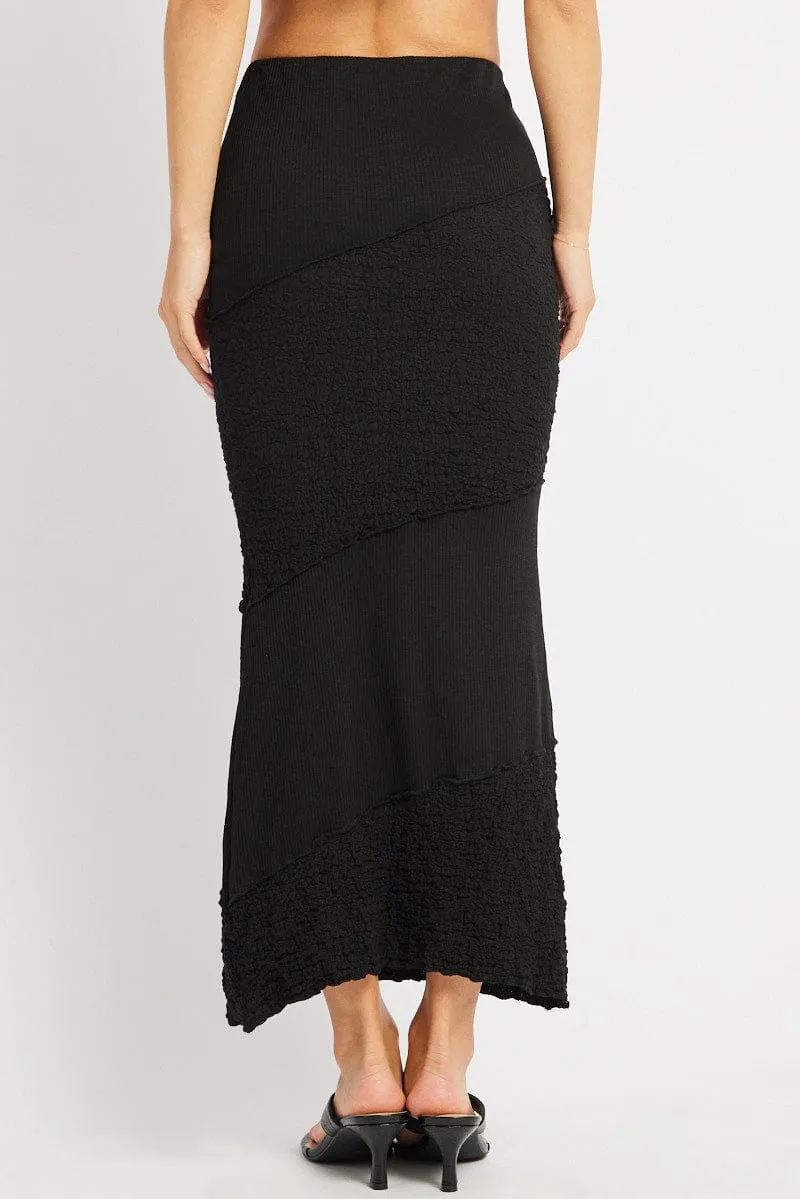 Black Midi Skirt Texture