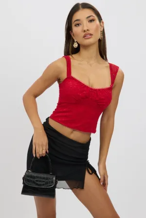 Black Mini Skirt Elastic Waist Assymetric Ruched Front M