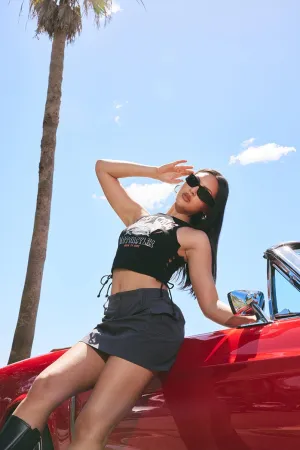 Black Side Lace Up Top Sleeveless