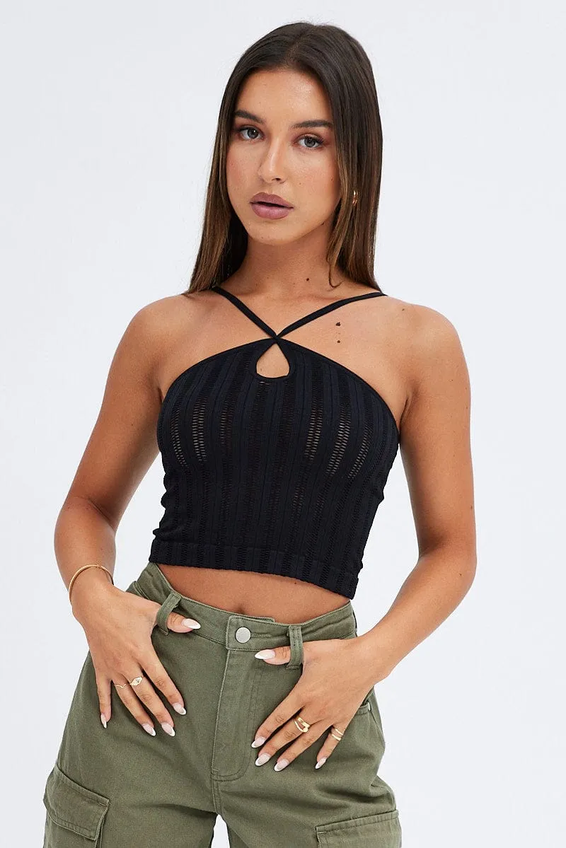 Black Singlet Top Seamless