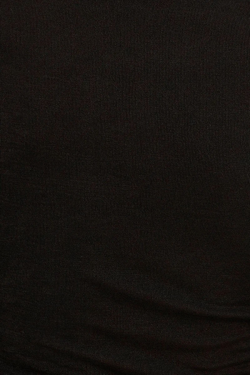 Black Slinky Jersey Long Sleeve Top