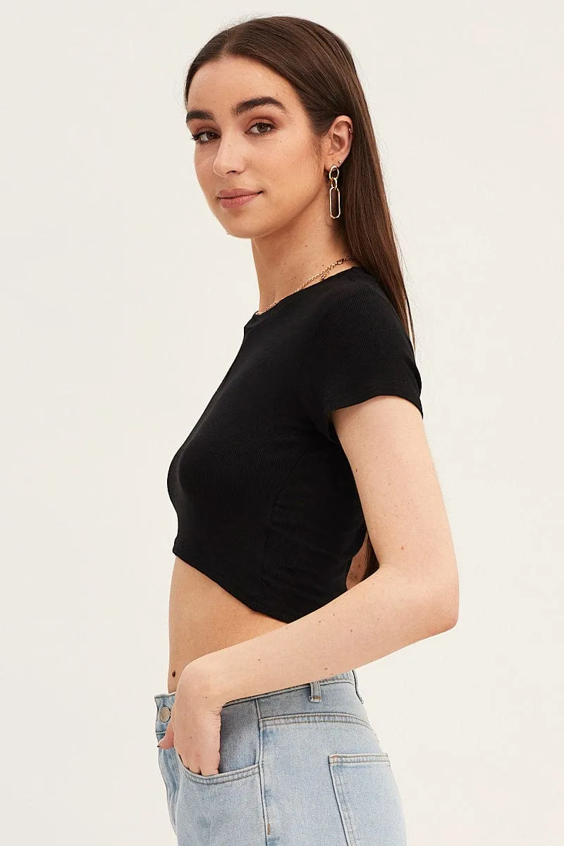 Black T Shirt Short Sleeve Crew Neck