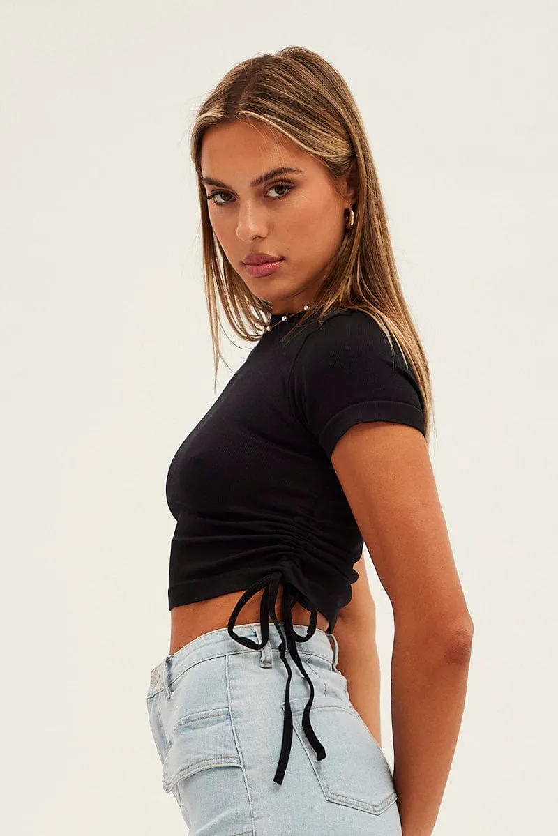 Black T Shirt Short Sleeve Crew Neck