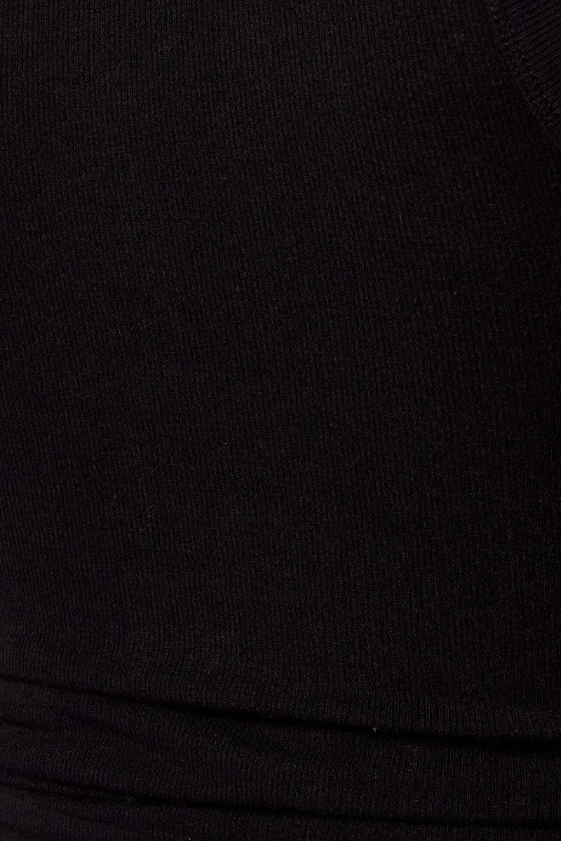 Black Tank Top Crew Neck Seamless