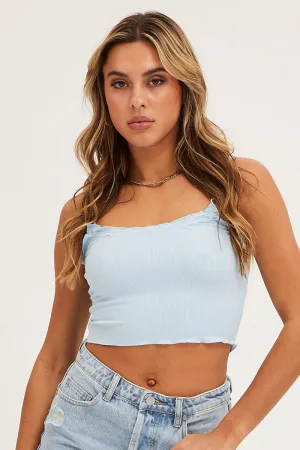 Blue Singlet Top Seamless