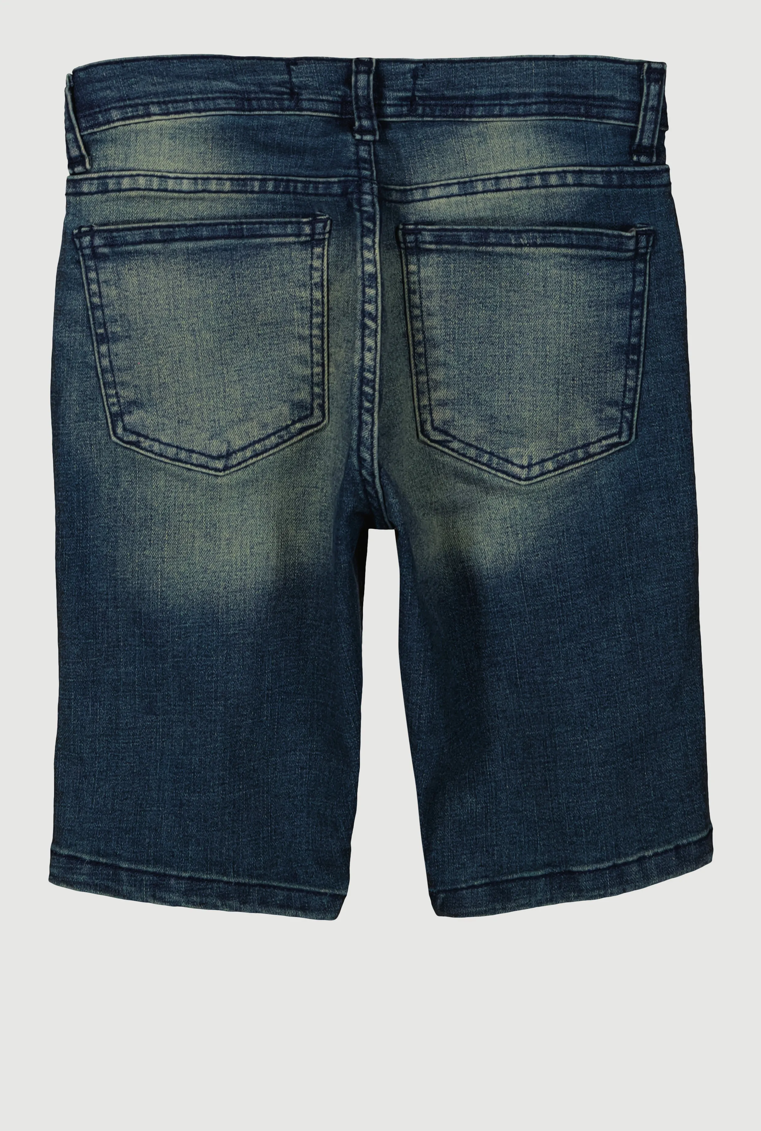 Boys Denim Decorative Stitch Distressed Shorts