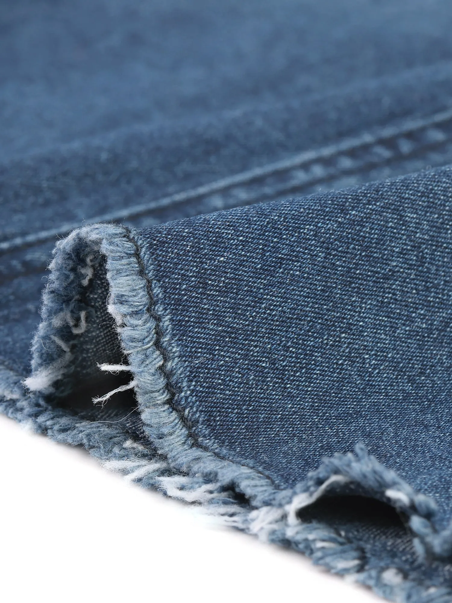 Casual High Waist Back Slit Stretch Denim Midi Jean Skirt