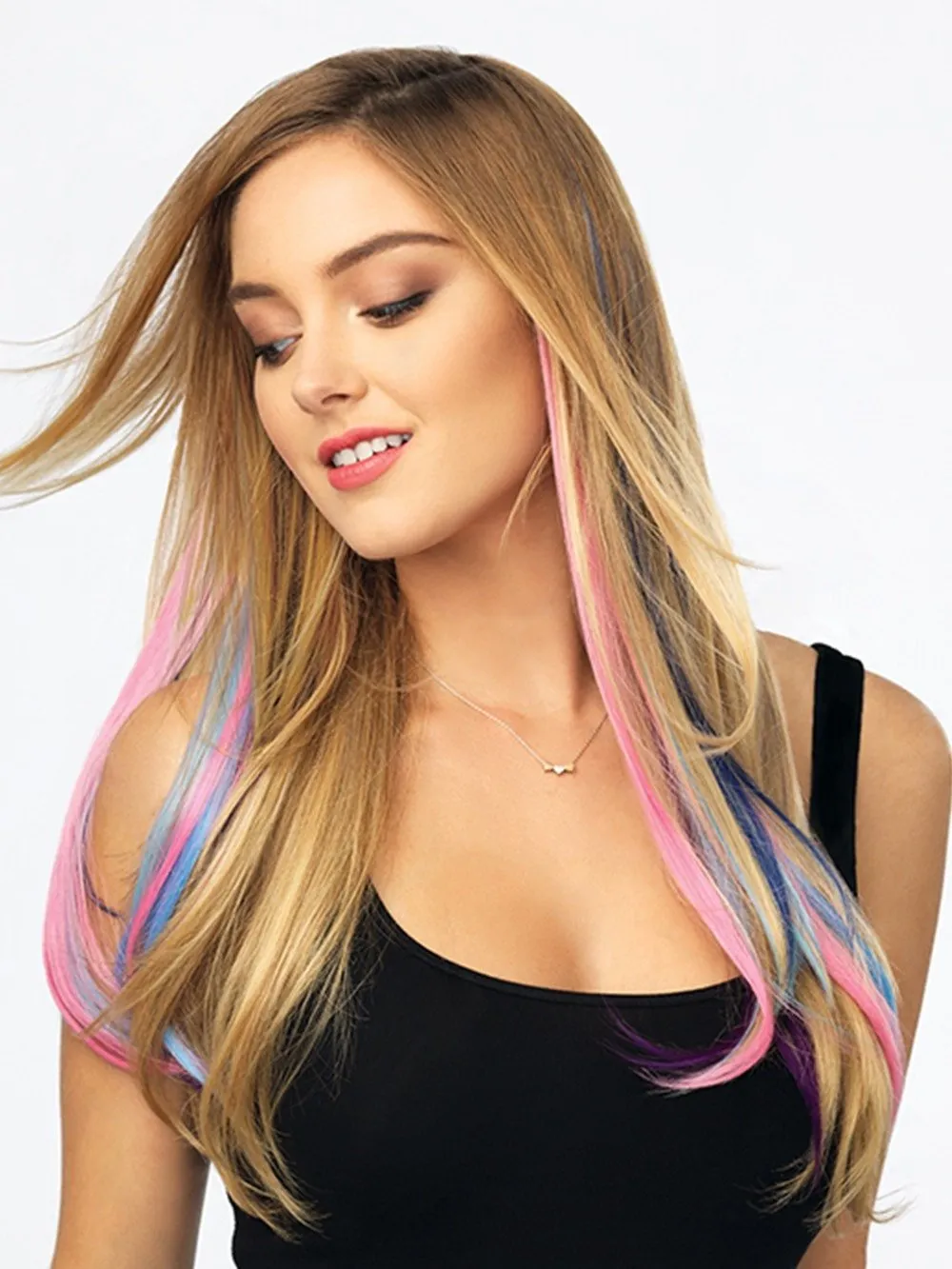 Color Strip HF Synthetic Hair Extension (1 Piece) | Clip In Color | CLOSEOUT