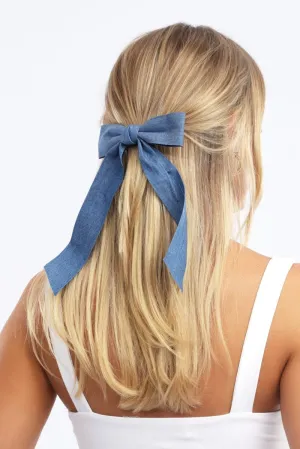Denim Denim Hair Bow