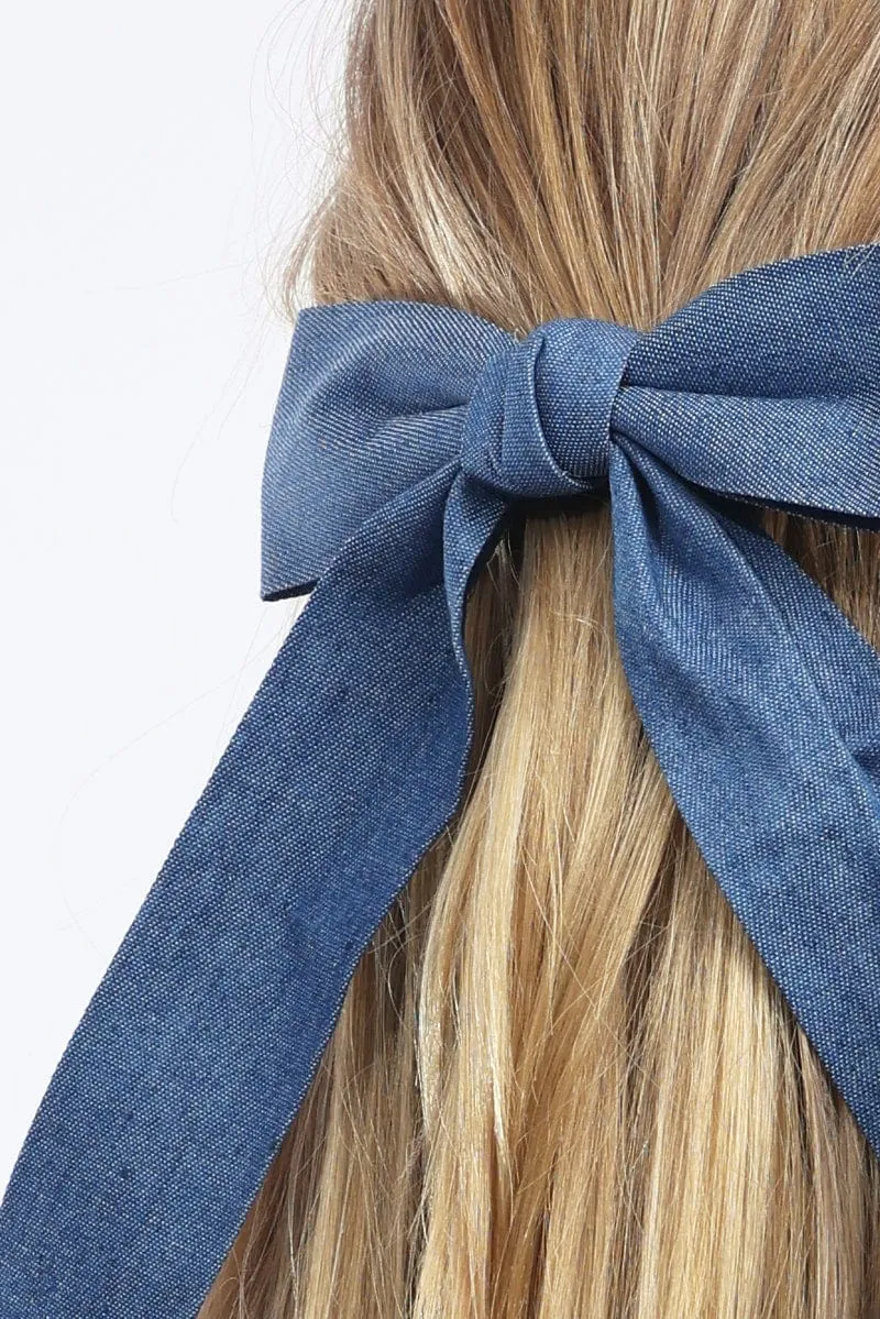 Denim Denim Hair Bow