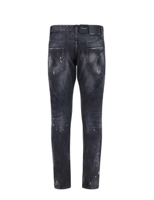 Dsquared2 All-Over Vintage Effect Skinny-Fit Jeans