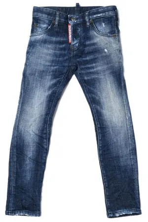 Dsquared2 Kids Faded Logo Patch Slim-Fit Jeans