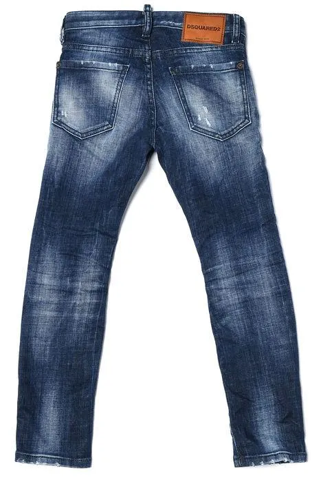 Dsquared2 Kids Faded Logo Patch Slim-Fit Jeans