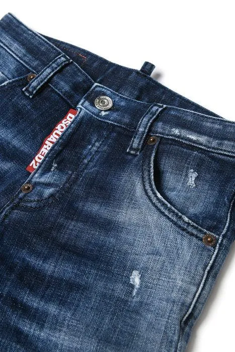Dsquared2 Kids Faded Logo Patch Slim-Fit Jeans