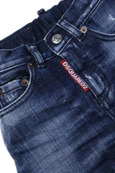 Dsquared2 Kids Logo Patch Faded Effect Jeans