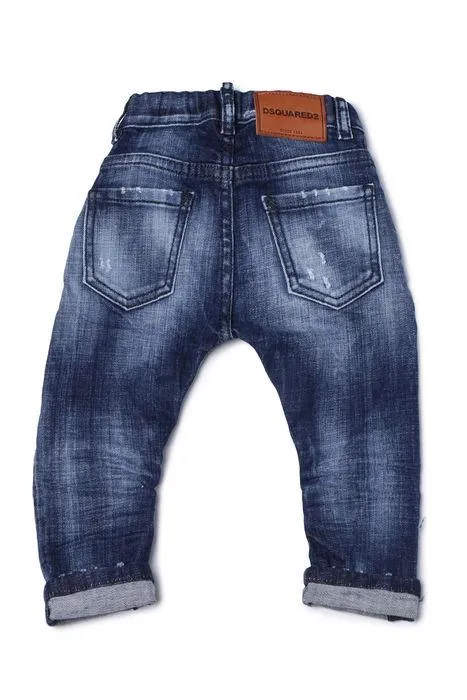 Dsquared2 Kids Logo Patch Faded Effect Jeans