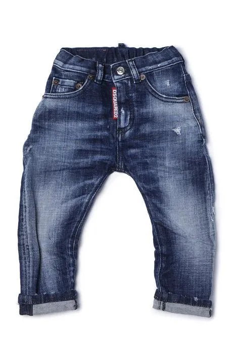 Dsquared2 Kids Logo Patch Faded Effect Jeans